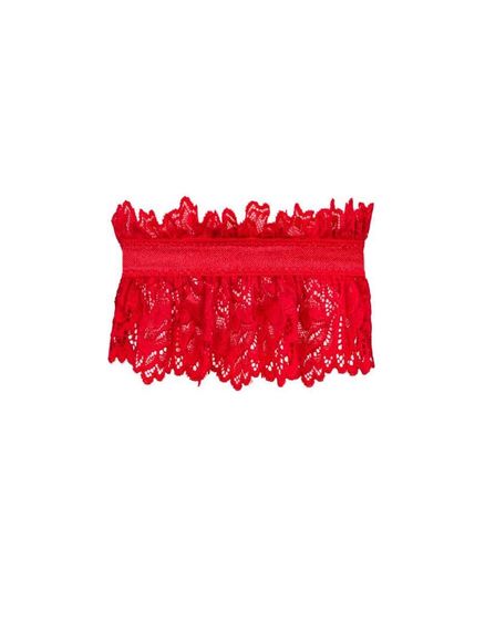 Подвязка из нежного кружева Obsessive Amor Cherris с атласным бантиком, красный Sex Aura | Зображення 2