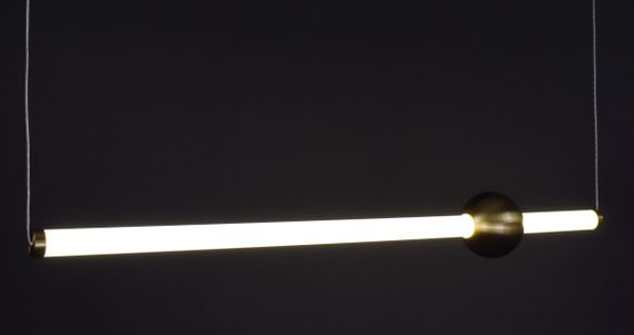 Люстра світлодіодна підвісна LED світильник для квартири на стелю лед 27158 Латунь 15-180х10х90 см. | Зображення 1