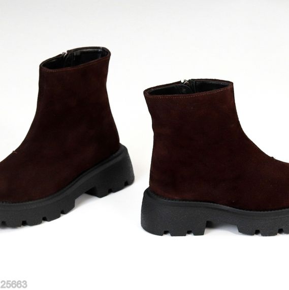 Шикарні зимові лаконічні черевики натуральна замша колір Шоколад | Зображення 8