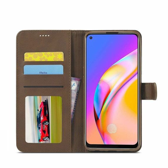Чохол книжка iMeeke для Oppo Reno 5 Lite колір Коричневий | Зображення 1