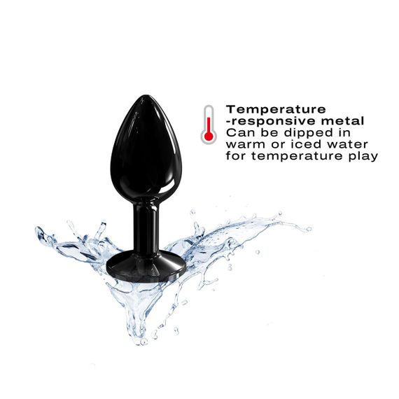 Металева анальна пробка з кристалом Dorcel Diamond Plug Black S (м'яте паковання!!!) Sex Aura | Зображення 3