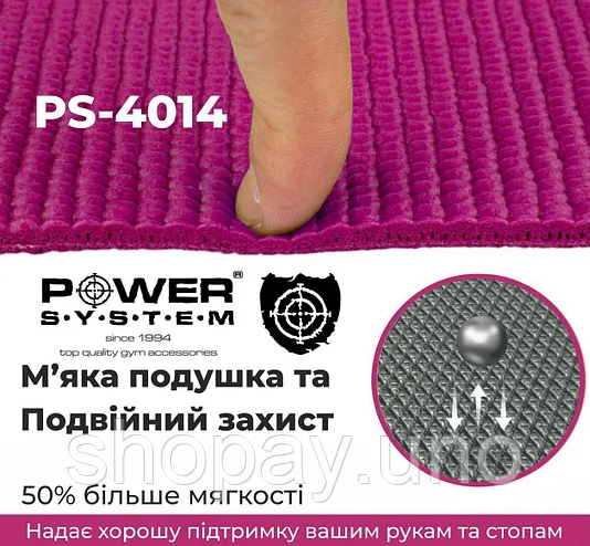 Килимок для йоги power system fitness yoga | Зображення 2