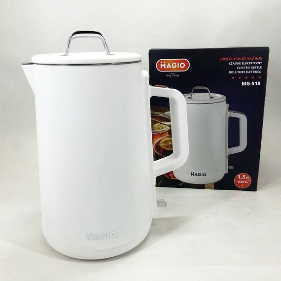 Електричний чайник-термос з індикатором включення MAGIO, Потужний побутовий електрочайник KV-52 | Зображення 1