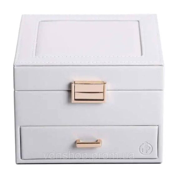 Скринька для прикрас з еко шкіри 2 яруси органайзер для ювелірних виробів HP-5-2G | Зображення 5