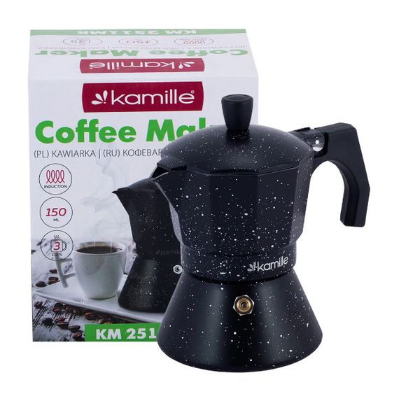 Кофеварка гейзерная Kamille KM-2511MR 150 мл 3 порции | Зображення 5