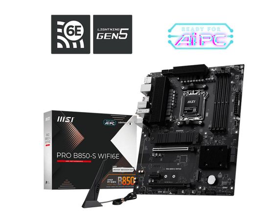 Материнcкая плата MSI PRO B850-S WIFI6E sAM5 B850 4xDDR5 M.2 HDMI WiFi BT ATX 911-7E80-002 | Зображення 5