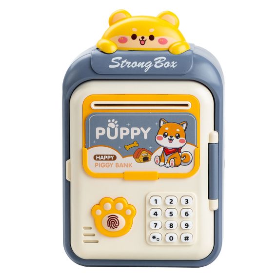 Скарбничка сейф для дітей з відбитком пальця та кодовим замком для грошей електронна від батарейок 14х10.5х24 см Lugi HP12265BL | Зображення 6