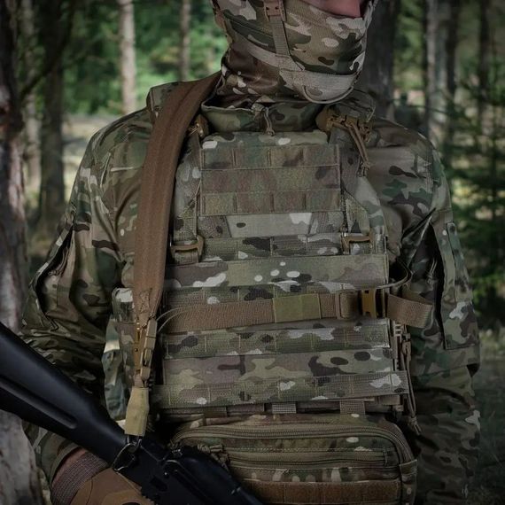 Ремінь для зброї триточковий H&K карабіном та широким наплічником койот | Зображення 2