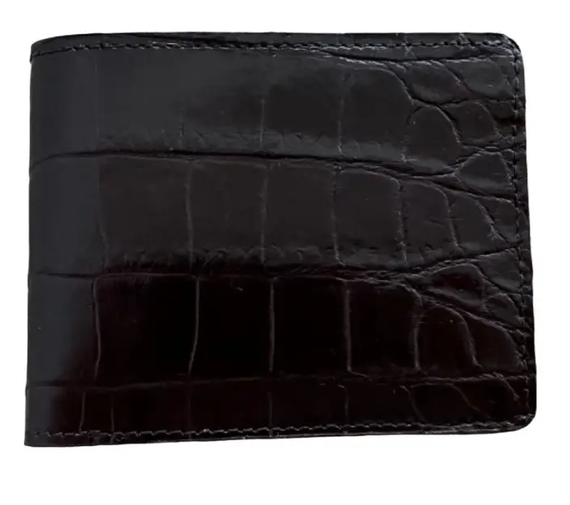 Гаманець із натуральної шкіри крокодила коричневий Ekzotic leather чоловічий (cw20_1)