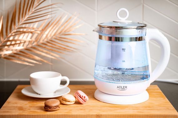Електрочайник Adler AD 1299 білий, 1,5 л, 2200 Вт, з регулюванням температури та підсвіткою | Зображення 5