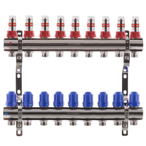 Коллекторный блок с расходомерами Koer KR.1110-09 1"x9 ways (KR2646)