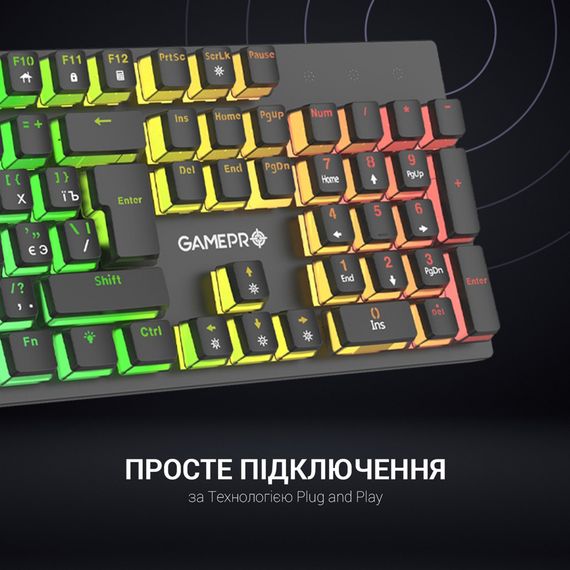 Клавіатура GamePro MK85R Red Switch RGB USB Black (MK85R) | Зображення 6