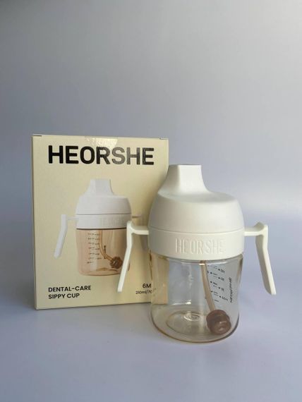 Поїльник дитячий HEORSHE 210 мл Білий | Зображення 3