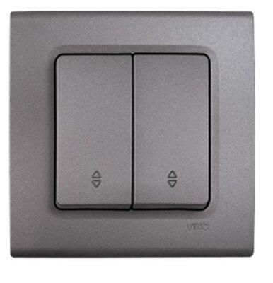 Вимикач двоклавішний прохідний VIKO Linnera, Сірий Граніт (90412017)