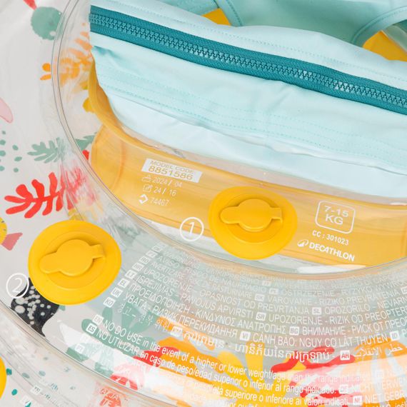 Надувний круг-крісло з ручками для немовлят 7-15 кг жовтий з принтом рибок - One Size | Зображення 6