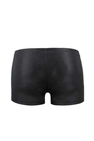 Мужские кожаные боксеры с молниями Passion 049 SHORT MATT XXL/XXXL Black sexstyle | Зображення 3
