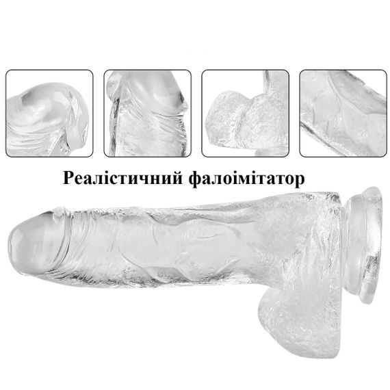 Фалоімітатор чорного кольору з мошонкою, розмір XL (220*45 мм) на присосці | Зображення 7