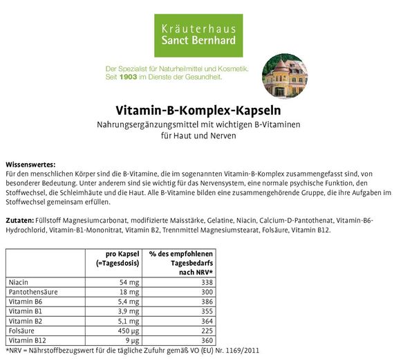 Комплекс вітамінів В1 + В2 + В6 + В12 + Фолієва кислота + Ніацин + Пантотенова кислота, 150 шт., Німеччина | Зображення 1