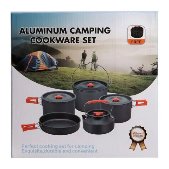 Набор туристической посуды в сумке для похода и кемпинга: кастрюля, сковорода, чайник HP39578C | Зображення 9