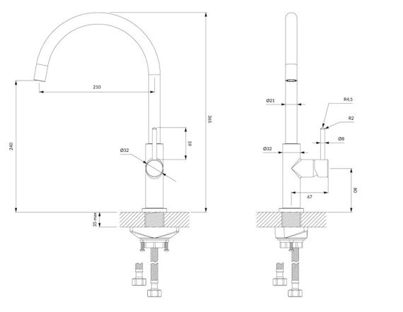 Змішувач для кухні Omnires Y brushed gold (Y1251GLB) | Зображення 1