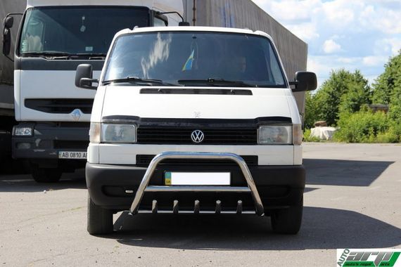 Кенгурятник WT003 (нерж) 50мм, с надписью для Volkswagen T4 Transporter | Зображення 7