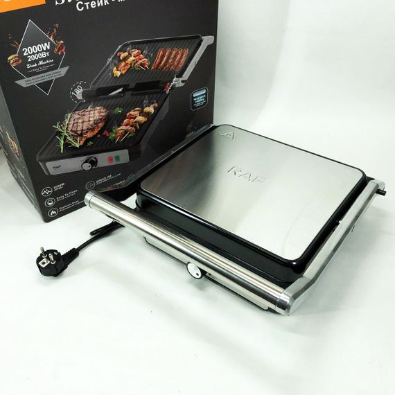 Притискний гриль RAF, Електрогриль для приготування стейків, Грильниця для стейків OW-89 | Зображення 1