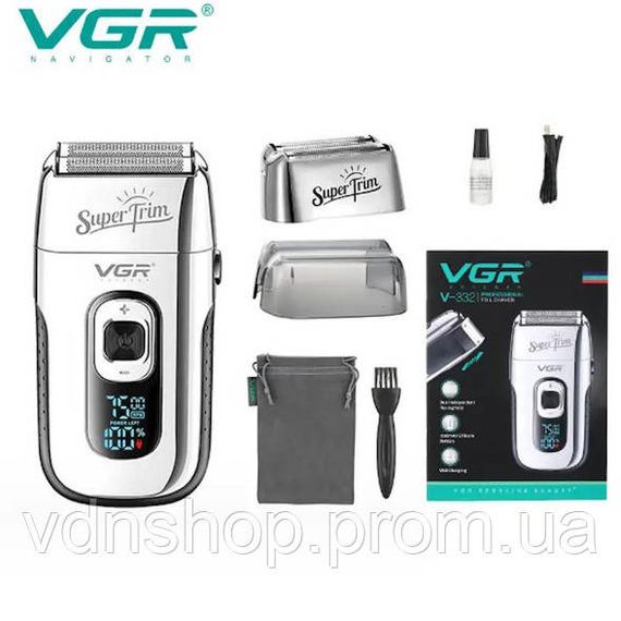 Акумуляторна бритва з фірмовим лезом VGR, Професійна електробритва з насадками, Бритви акумуляторні NZ-48 | Зображення 3