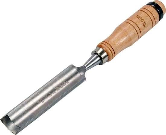 Стамеска напівкругла YATO : b= 25 мм, клинок- 125 мм, дерев'яна ручка- 112 мм  YT-62826