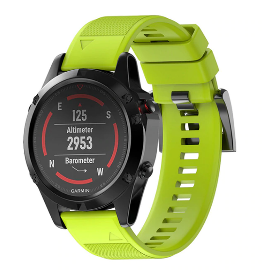 Силіконовий ремінець Primo для годинника Garmin Fenix 3 / 3HR / Fenix 5X / 6X - Lime | Зображення 1