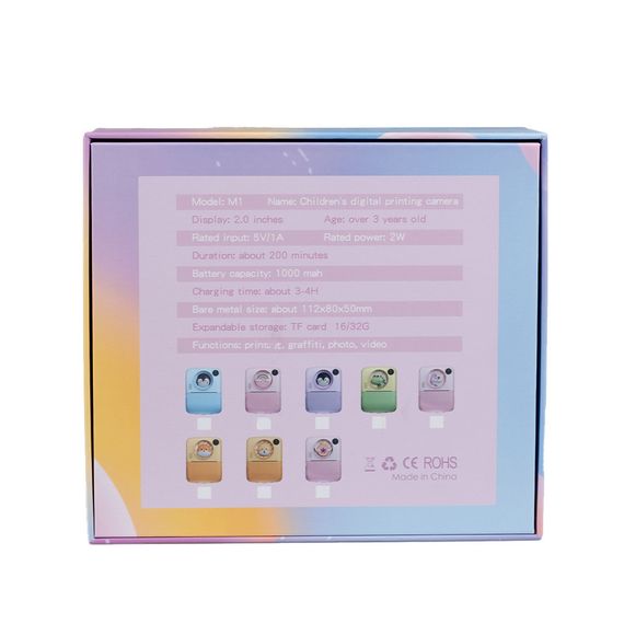 Фотоапарат дитячий акумуляторний Yimi X17 Print Camera Mini Full HD Рожевий | Зображення 6