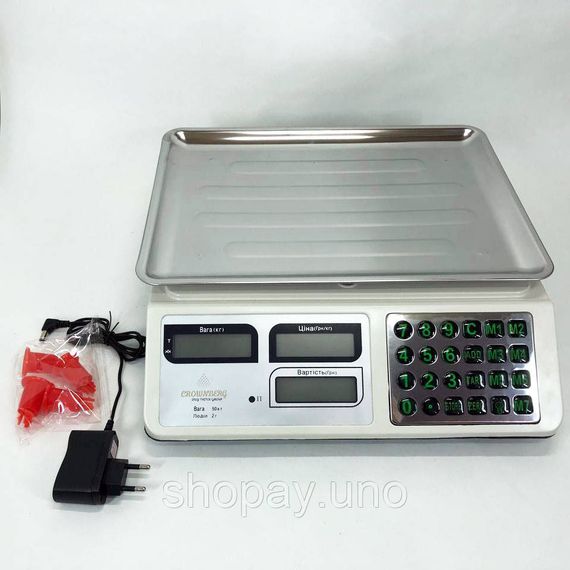 Весы торговые электрические Crownberg CB-5006, Функциональные электронные весы для торговли JV-56 | Зображення 2