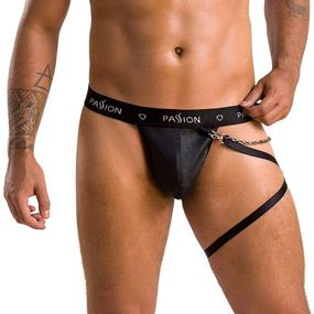 Чоловічі трусики танга з підв’язкою Passion Thong Bill XXL/XXXL, чорні