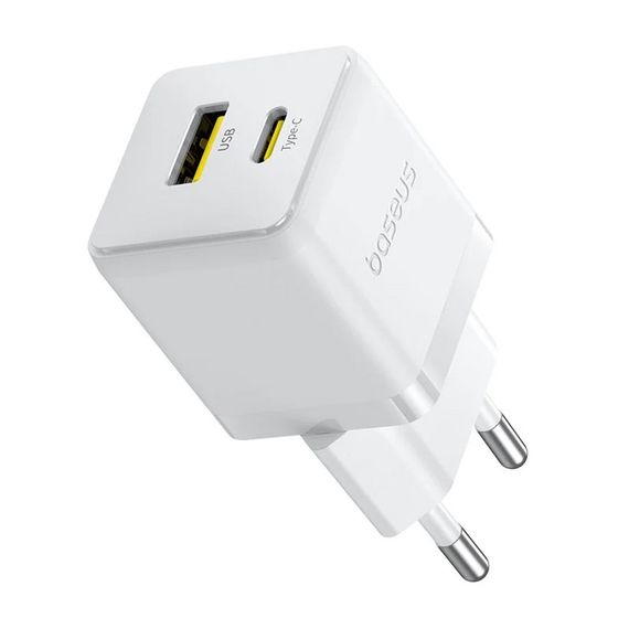 МЗП Baseus Palm Fast Charger PD30W+QC3.0 (1USB-A/1C) + кабель Type-C to Type-C (P1011160A) Moon White | Зображення 4