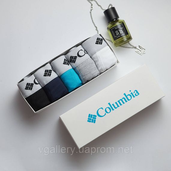 Набір трусів Columbia, подарунковий комплект трусів Коламбія в коробці на 2-5 штук, білизна Columbia 2-5 шт