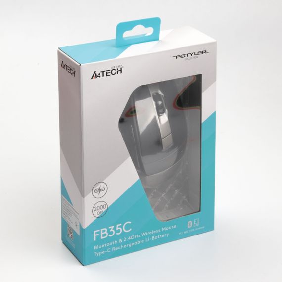 Мышь компьютерная безпроводная A4Tech FB35C(SmokyGrey) серая | Зображення 4