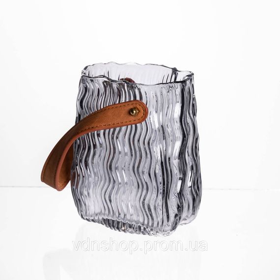 Ваза сумочка з ручкою 12×8.5×16 (см) декоративна скляна ваза для квітів 800 (мл) Сирія HP-19-154-2 | Зображення 2