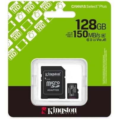 Карта памяти Kingston 128GB microSDXC class 10 UHS-I U3 V30 A1 Canvas Select Plus (SDCS3/128GB) | Зображення 2