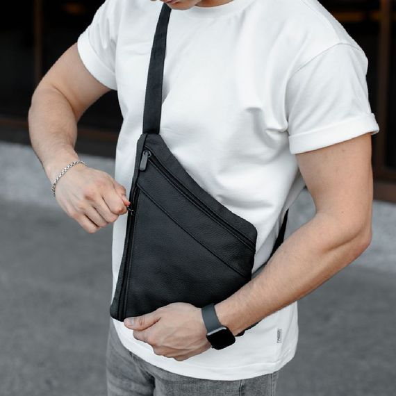 Чоловіча вулична сумка через плече, Сумка-кросбоді молодіжна, Чоловіча плечова сумка слінг OV-49 | Зображення 6