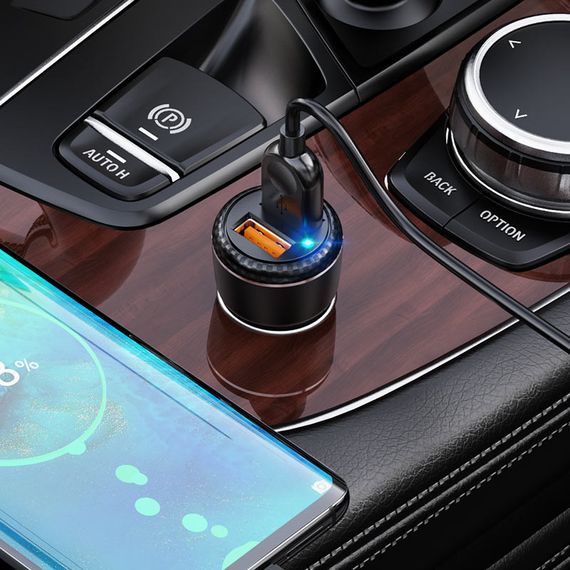АЗП Borofone BZ17 Core QC3.0 3A (2USB-A) + кабель USB to Type-C Чорний | Зображення 3
