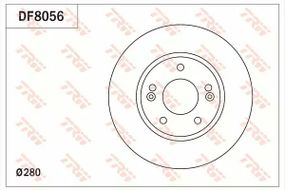 Диск гальмівний передній HYUNDAI i30 TRW DF8056