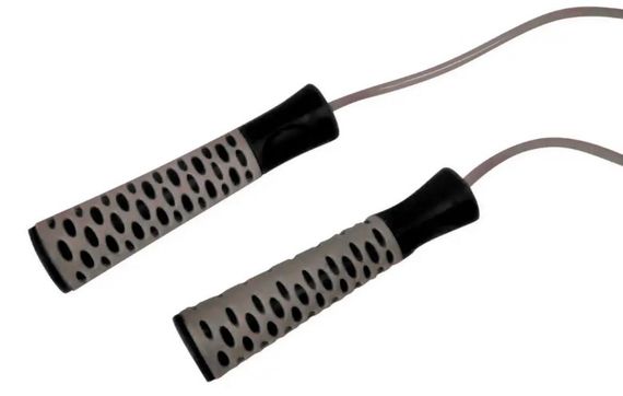 Скакалка PowerPlay 4206 Jump Rope PRO+ Сіро-чорна 2,75 м (PP_4206_Grey/Black) | Зображення 1