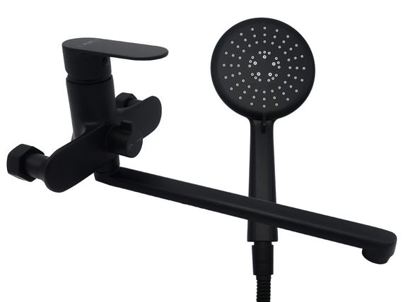 Змішувач для ванни довгий вилив AIM чорний матовий DG01253 (matte black)