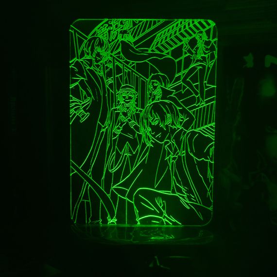 Акриловий світильник-нічник Великий з Бродячих Псів зелений tty-n000808
