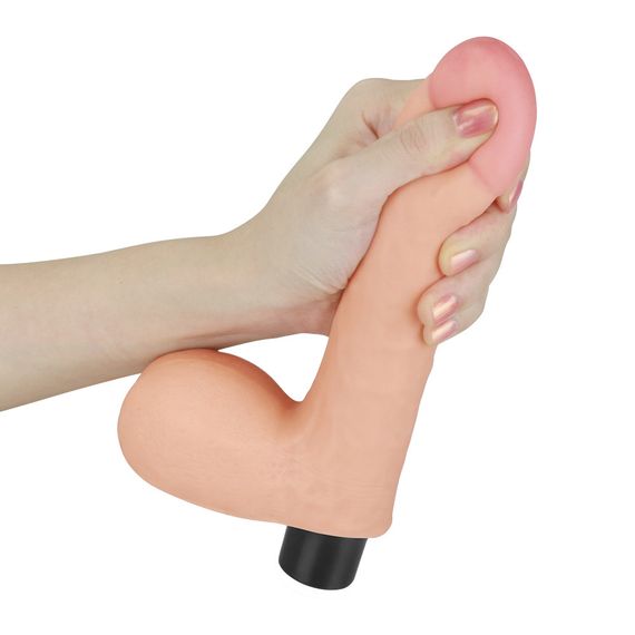 Реалістичний вібратор - Real Softee Vibrator With Balls 8" Sex Aura | Зображення 3
