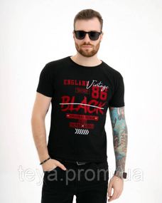 Футболка для чоловіків колір чорний розмір M FI_008078