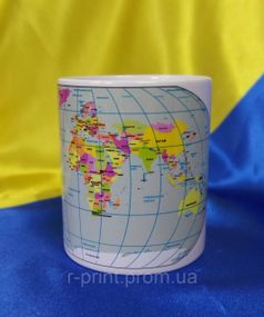 Чашка з принтом Карта Світу 425 мл (2427-148)