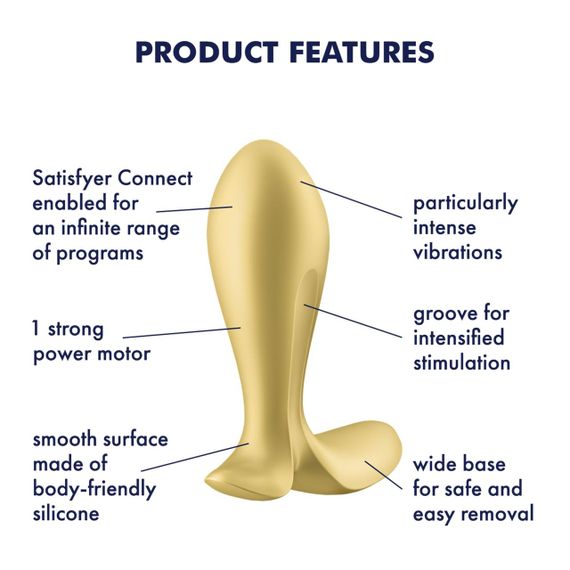 Анальна смарт-пробка з вібрацією Satisfyer Intensity Plug Gold Sex Aura | Зображення 5