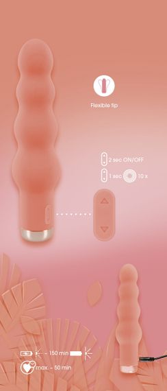 Рельєфний мінімастурбатор Mini Beads Vibrator 10 режимів вібрації Sex Aura | Зображення 6