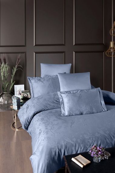 Постільна білизна First Choice Jacquard Satin 200 х 220 см Stesha Dusty Blue