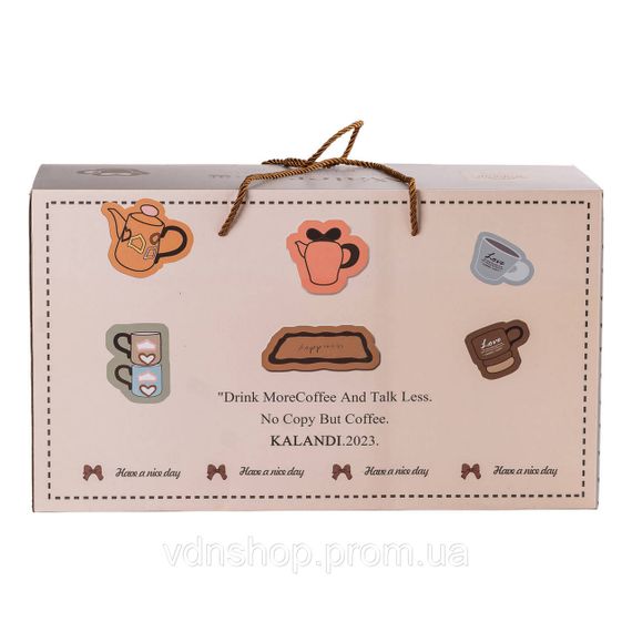 Чайний набір на 6 персон із порцелянаовою підставкою, шоколад HP-15-29 | Зображення 9